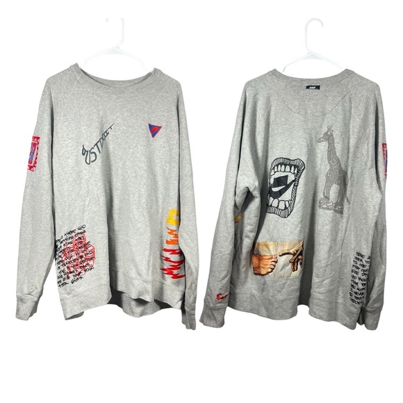 Nike Scribble Graffiti Giraffe Writing Crew Neck XL - Picture 2 of 16